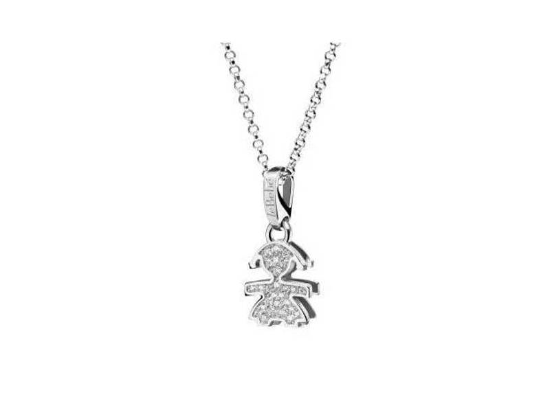 MINI PAVÉ MICRO SETTING GIRL PENDANT IN 18KT GOLD LE BEBE' LBB154 - LBB454